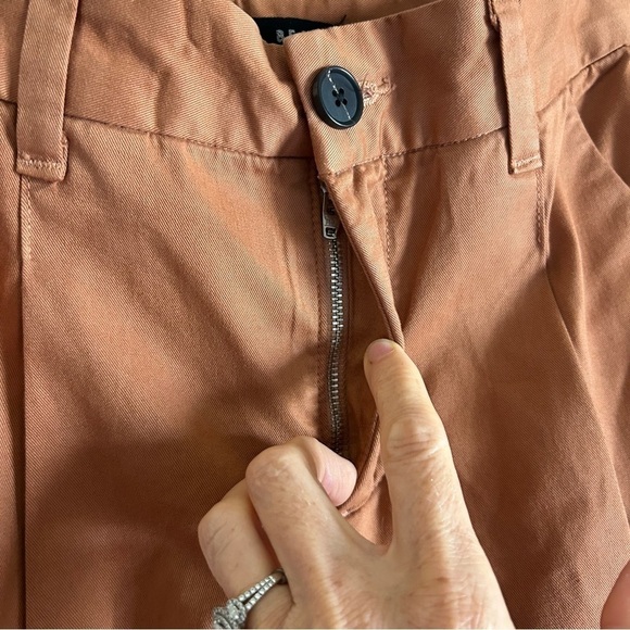 Veronica Beard Ryder Front Pleat Tailored High Rise Wide Leg Pants Clay … - Picture 9 of 11